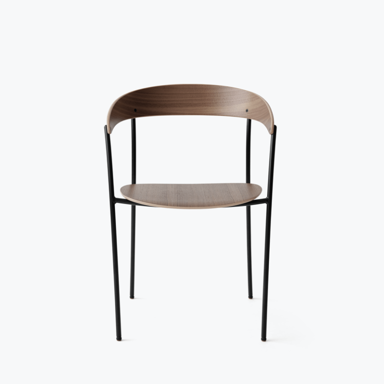 Valgomojo kėdė Missing Armchair Lacquered Walnut