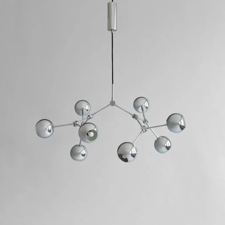 Šviestuvas Drop Chandelier Globe Chrome Mini