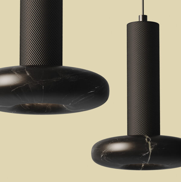 Pakabinamas šviestuvas Hulo Black / Black Marble