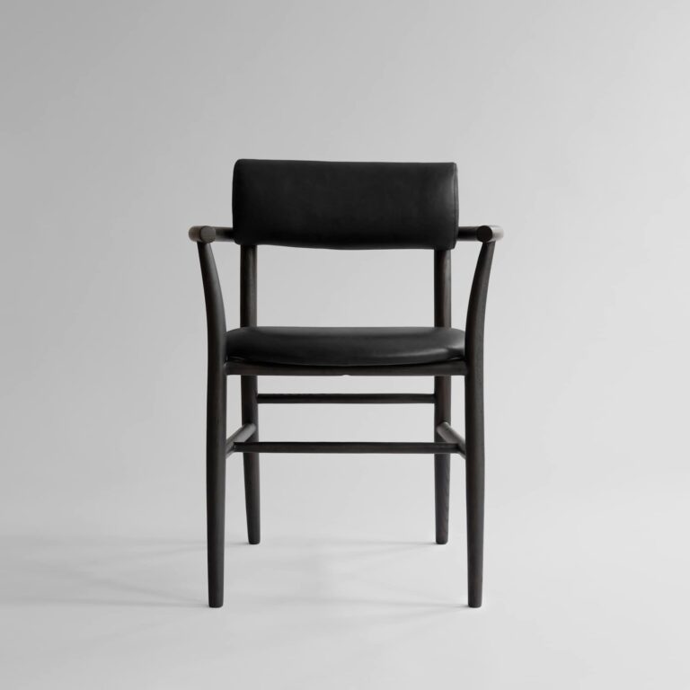 Valgomojo kėdė Nama Coffee Backrest Black Aniline Leather