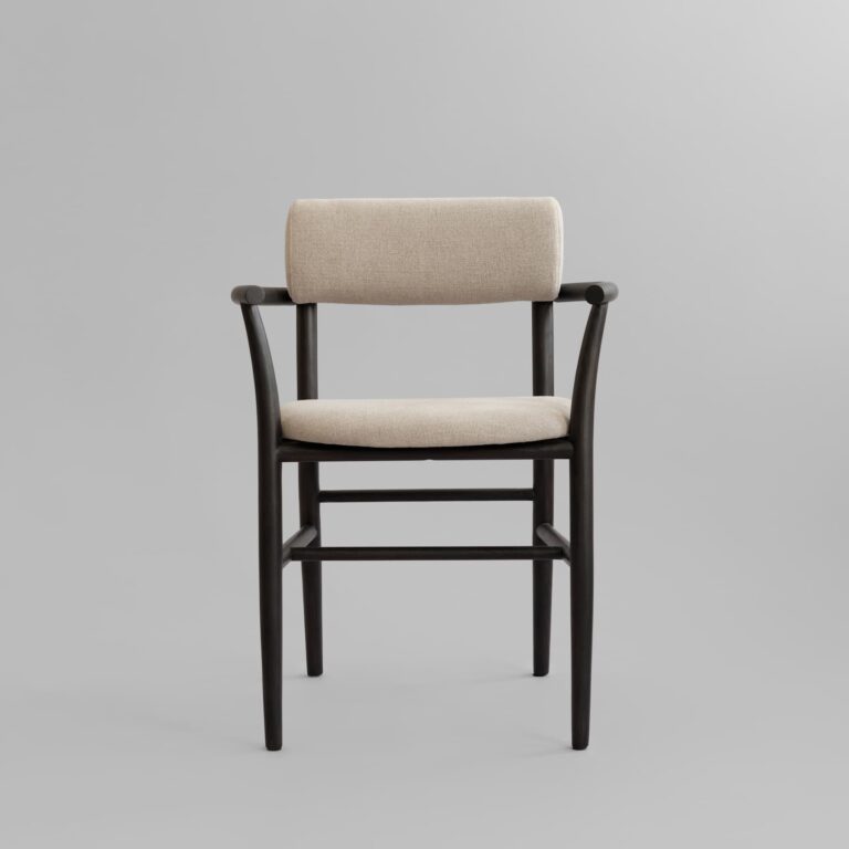 Valgomojo kėdė Nama Backrest Coffee Black, Linen