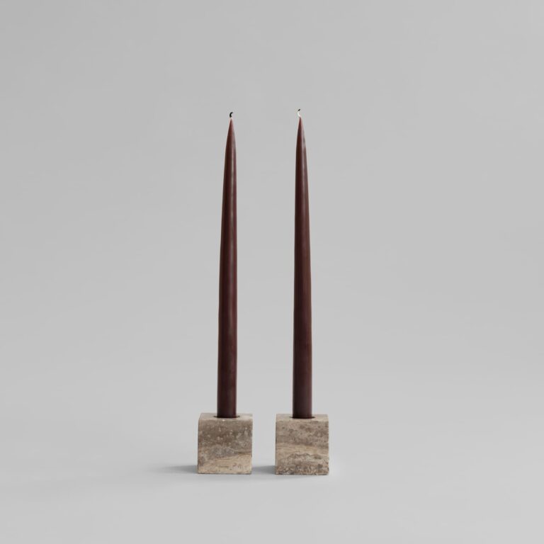 Žvakidės Cube Silver Travertine 2 vnt.