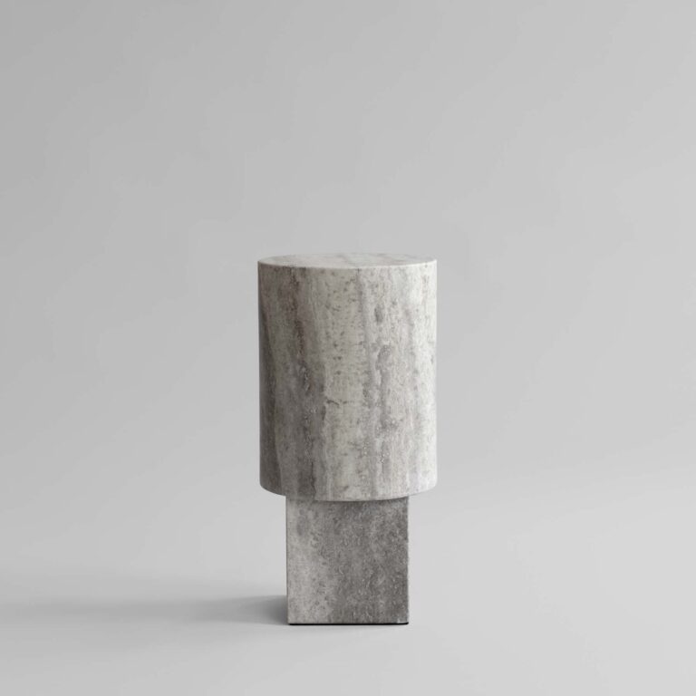 Šoninis staliukas Column Silver Travertine