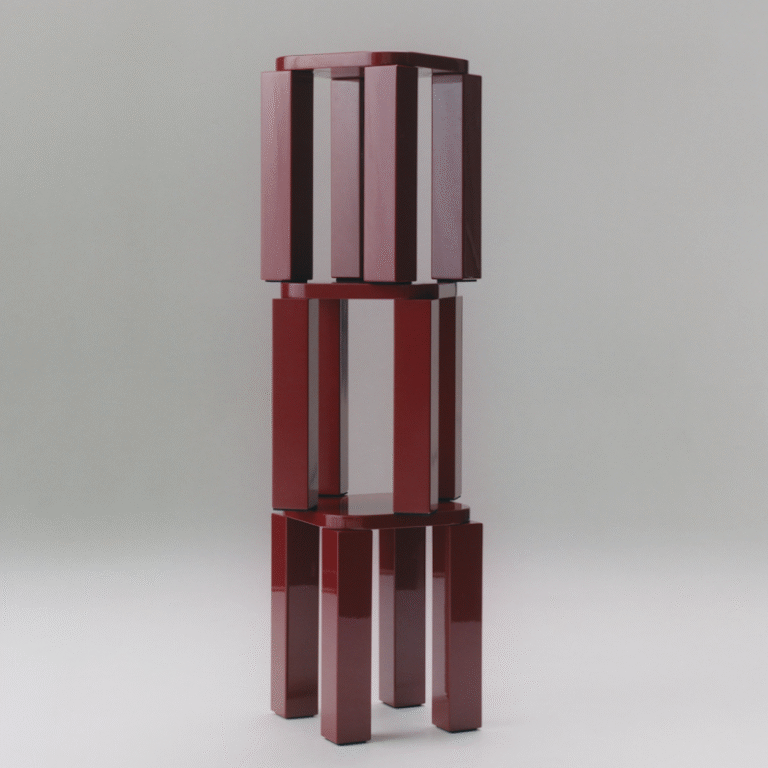 Šoninis staliukas / taburetė Atlas Lacquered Burgundy