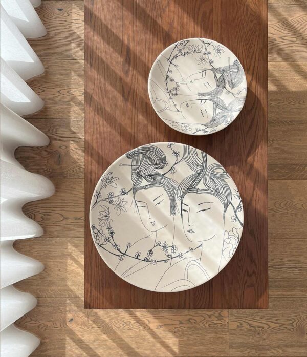 Padėklas Duck Plate big Birch with Japanese Motif